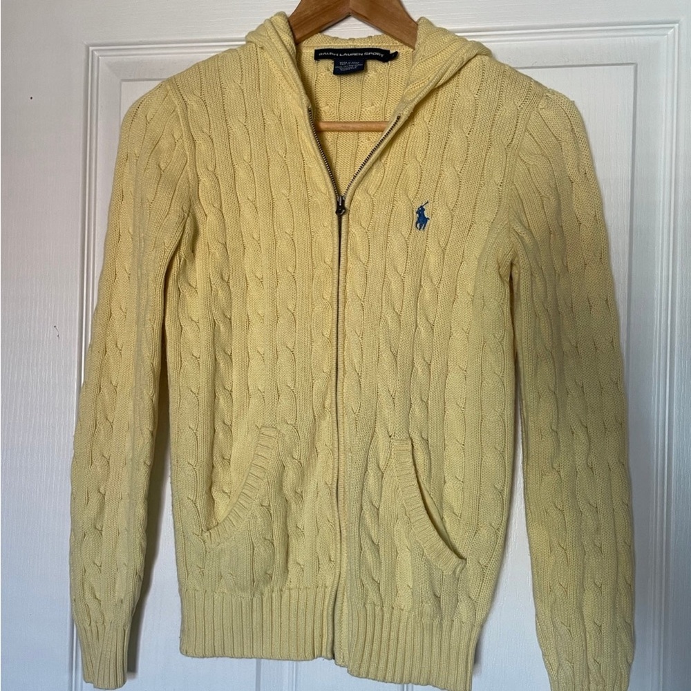 Ralph Lauren Sport Cableknit Zip-Up Hoodie Women’s Sz Small